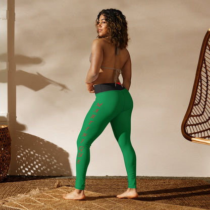 Martinique Yoga Leggings (Green)-Fete Massive