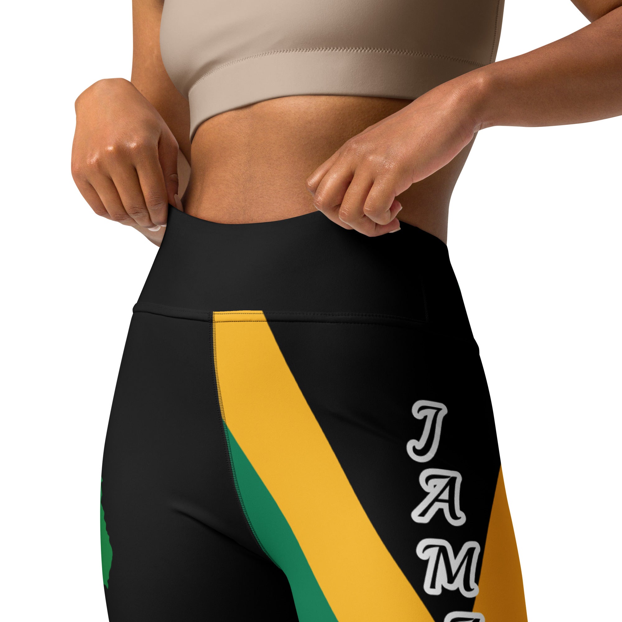 Jamaica Flag Yoga Leggings-Fete Massive