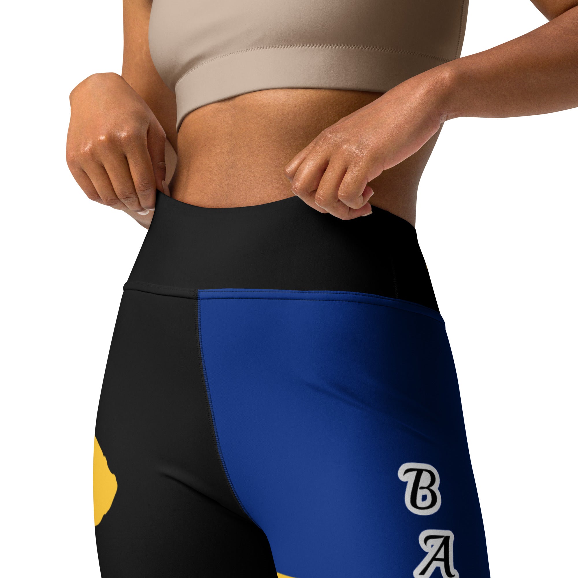 Barbados Flag Yoga Leggings-Fete Massive