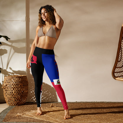 Haiti USA Yoga Leggings-Fete Massive