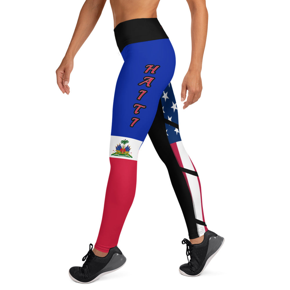 Haiti USA Yoga Leggings-Fete Massive