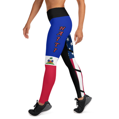 Haiti USA Yoga Leggings-Fete Massive
