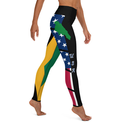 Jamaica USA Yoga Leggings-Fete Massive