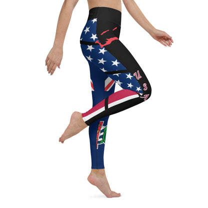 Cayman Islands USA Yoga Leggings-Fete Massive