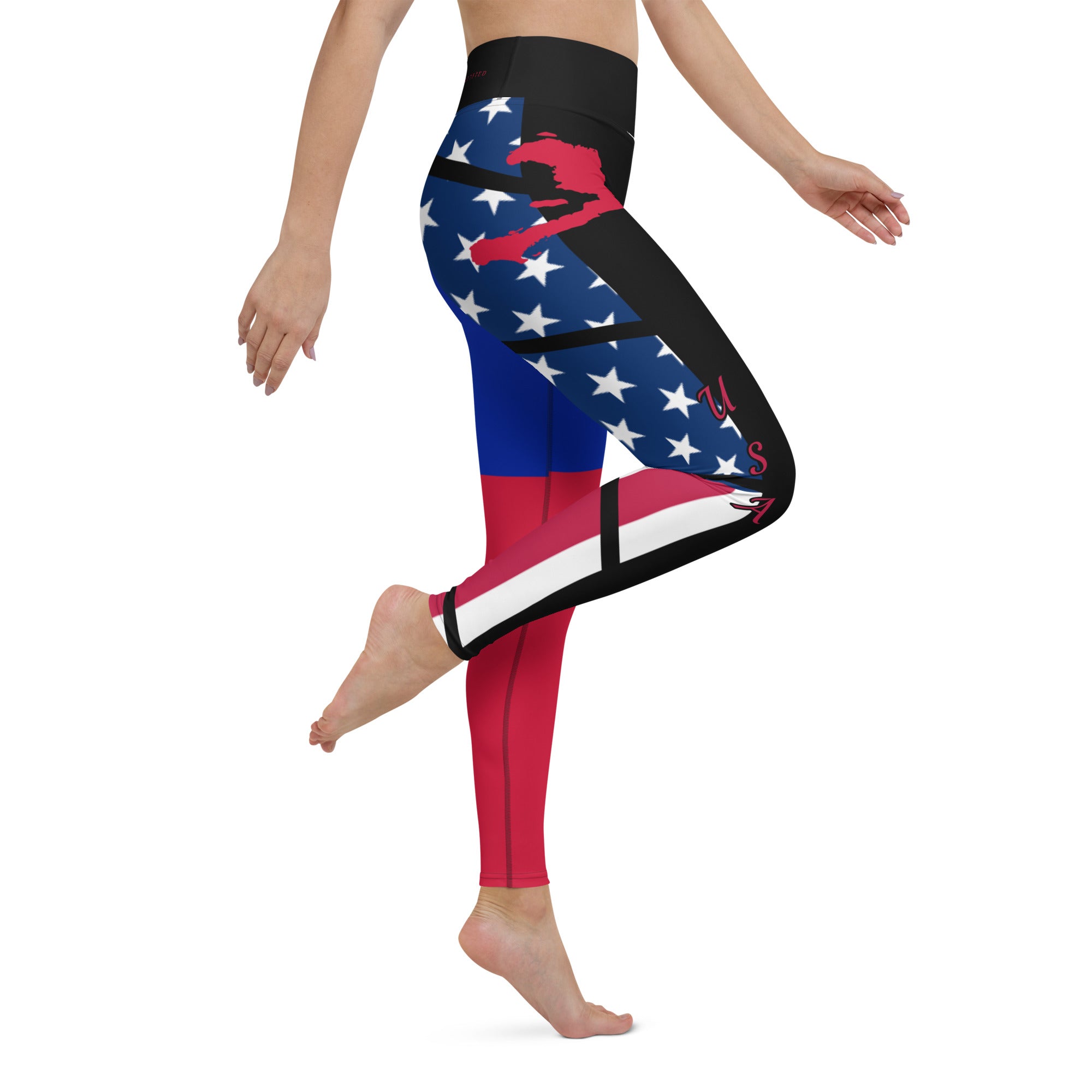 Haiti USA Yoga Leggings-Fete Massive
