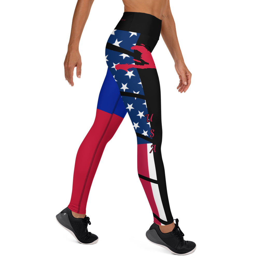 Haiti USA Yoga Leggings-Fete Massive