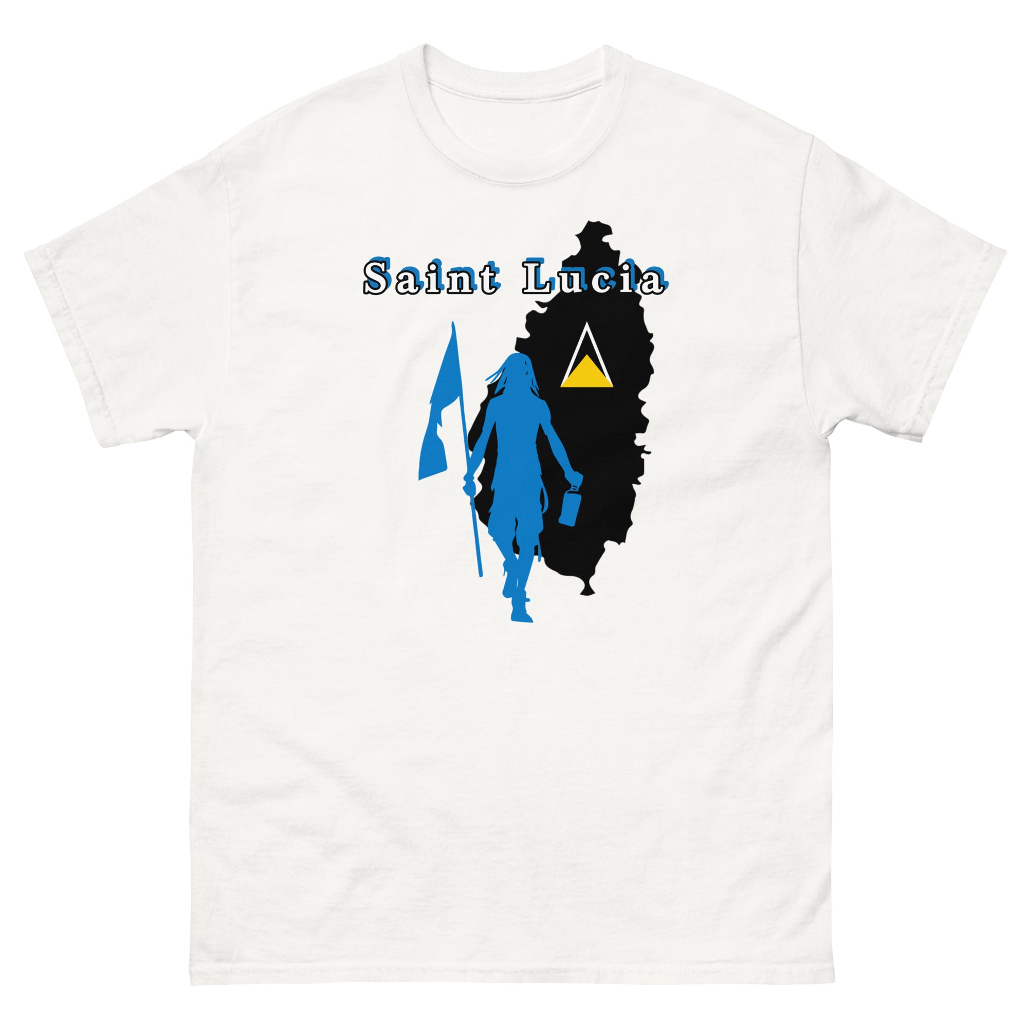 Saint Lucia Island Tee with Flag Mon-Fete Massive