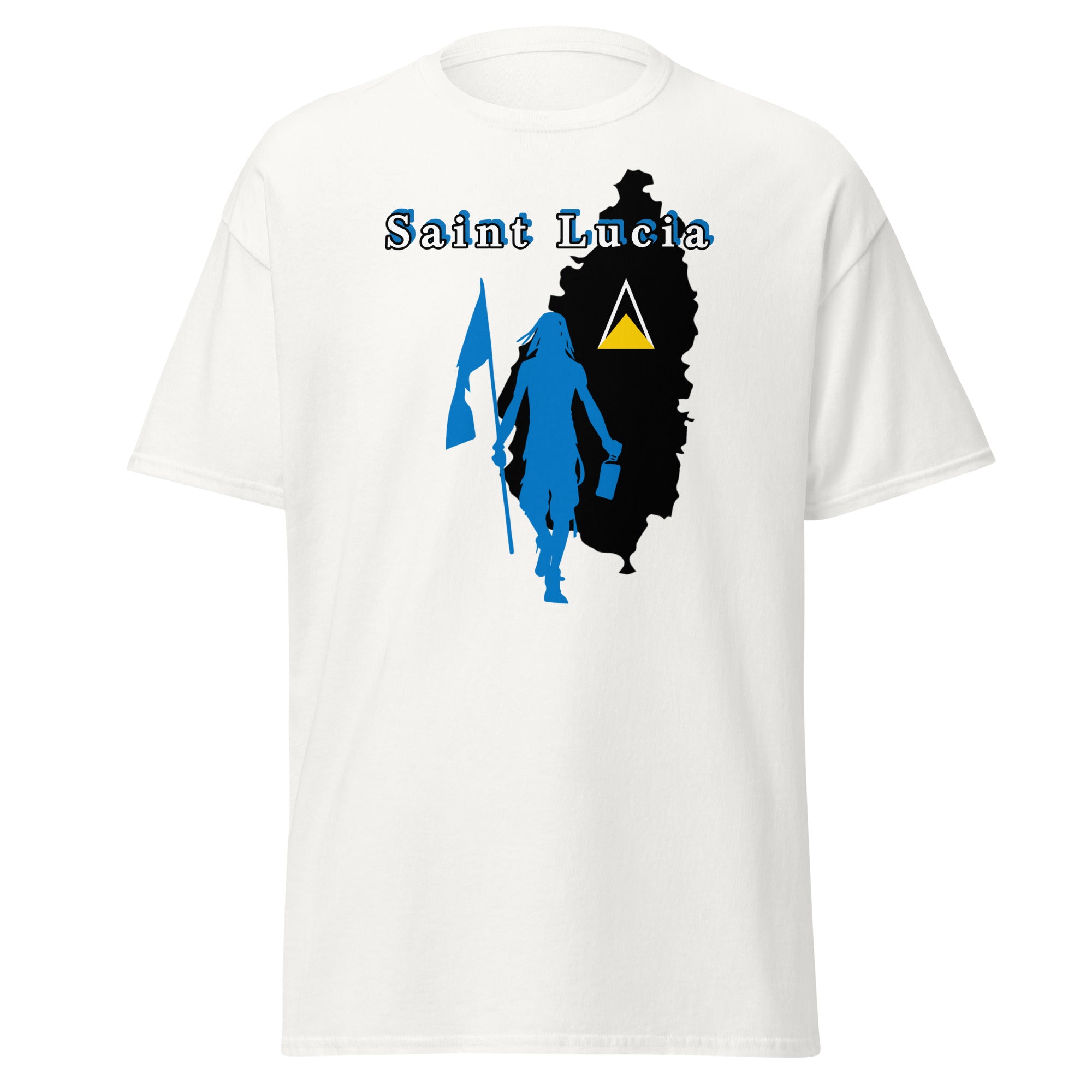 Saint Lucia Island Tee with Flag Mon-Fete Massive