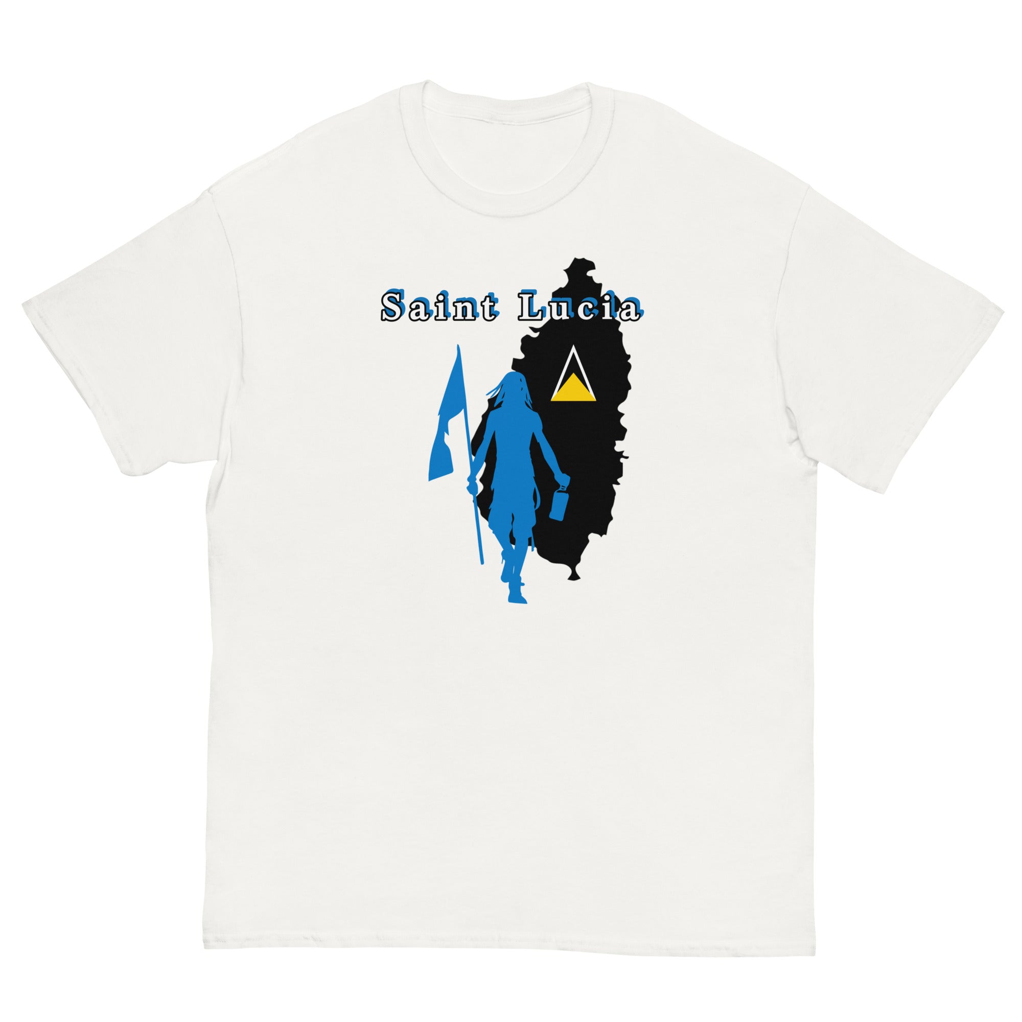 Saint Lucia Island Tee with Flag Mon-Fete Massive