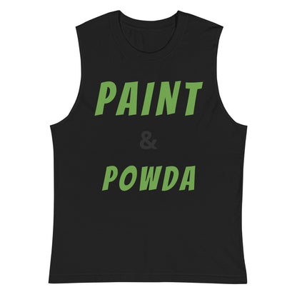 Paint and Powda (Lime green) Muscle Shirt-Fete Massive