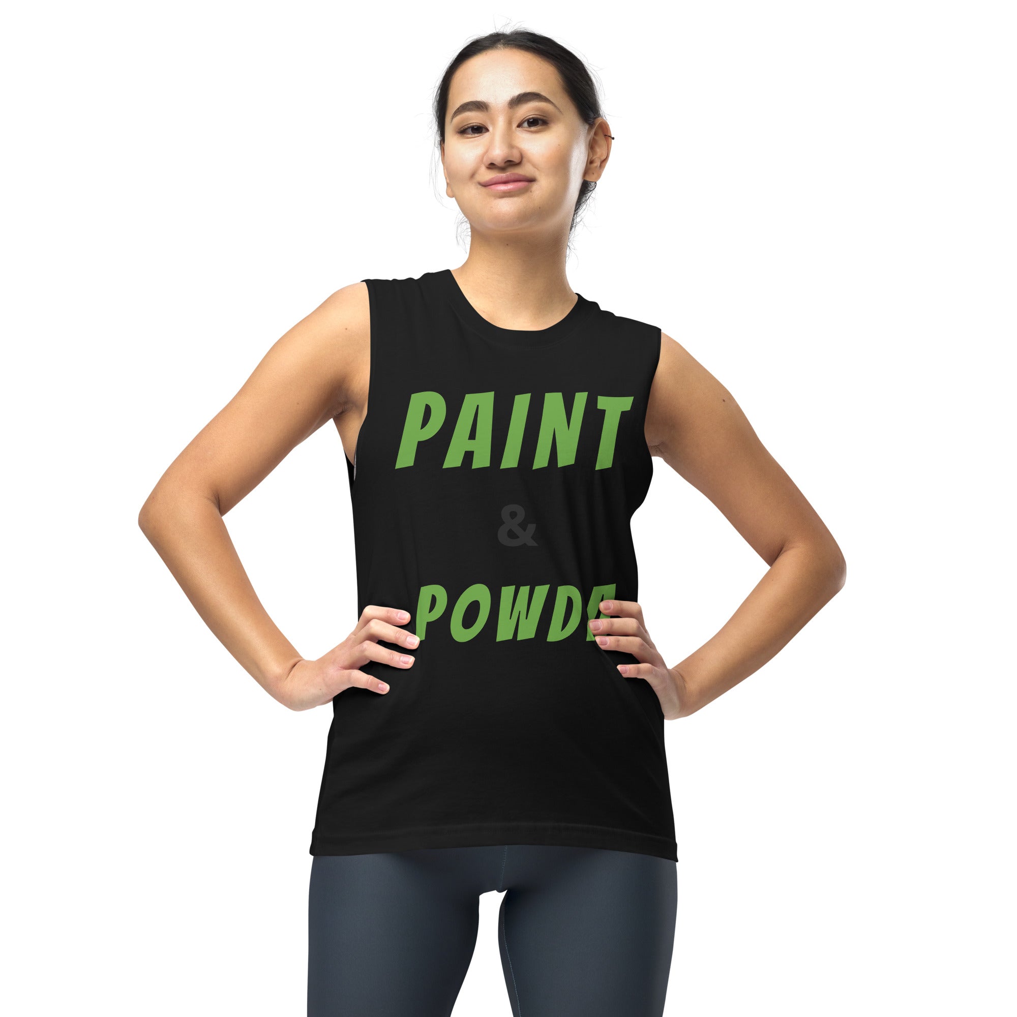 Paint and Powda (Lime green) Muscle Shirt-Fete Massive